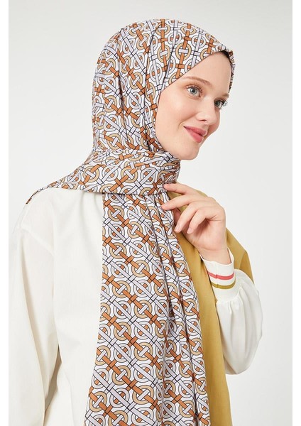 Vizon Yuvarlak Desen Mono Krep Şal modelleri