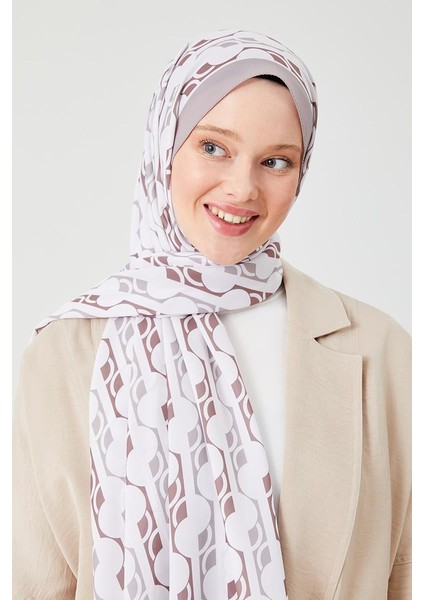 Kum Yuvarlak Desen Violet Medine İpeği Şal modelleri