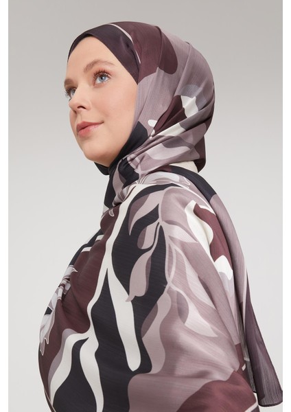 Acı Kahve Soyut Çiçek Desen Brand Şal modelleri