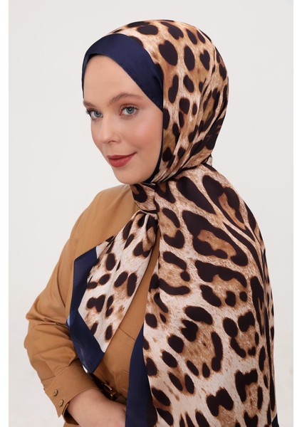 Lacivert Leopar Desen Brand Şal fiyatları