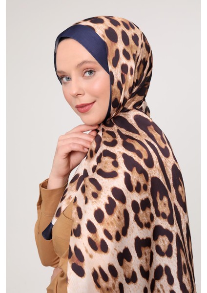 Lacivert Leopar Desen Brand Şal fırsatları