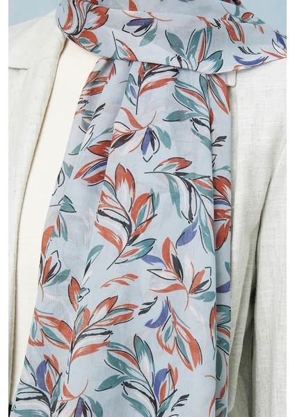 Mint Yeşili Yaprak Desen Cotton Şal fırsatları