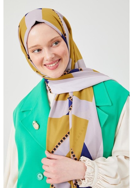 Lime Halka Desen Violet Medine İpeği Şal fiyatları