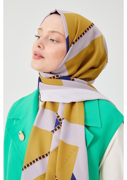 Lime Halka Desen Violet Medine İpeği Şal modelleri