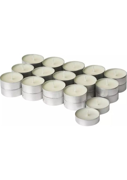 Tealight Mum Kokusuz Beyaz Mum 100LÜ Roll Up