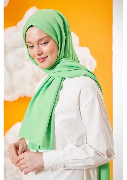 Yosun Yeşili Pamuk Cazz Şal