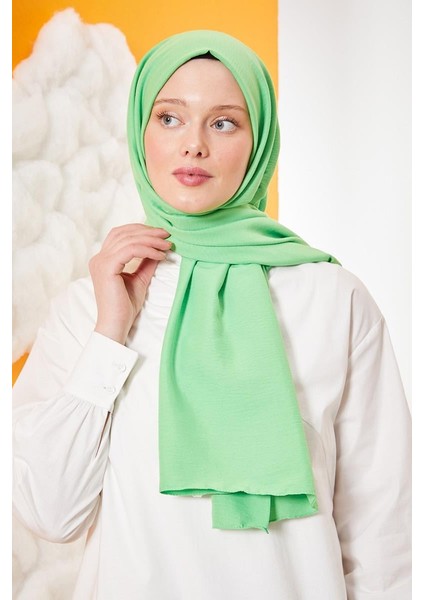 Yosun Yeşili Pamuk Cazz Şal modelleri