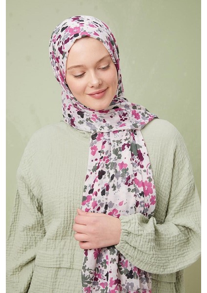 Ekru Karışık Çiçek Desen Cotton Şal fiyatları