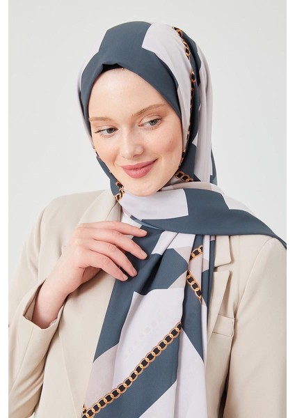 Petrol Yeşili Halka Desen Violet Medine İpeği Şal fiyatları