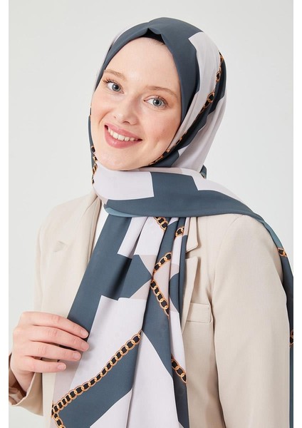 Petrol Yeşili Halka Desen Violet Medine İpeği Şal modelleri