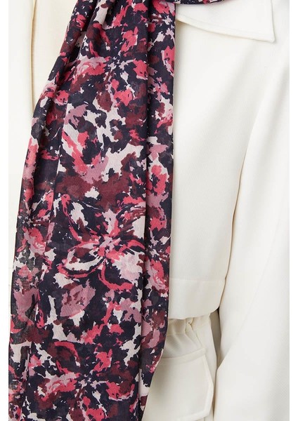 Pembe Suluboya Çiçek Desen Cotton Şal fırsatları