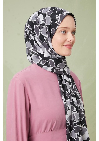 Gri Desenli Cotton Şal modelleri