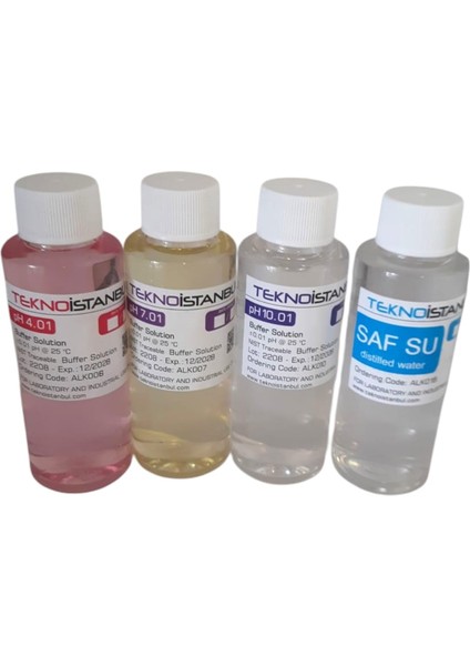 Ph 4.01 -7.01 - 10.01 Saf Su (Distile Su) Kalibrasyon Sıvıları 100 ml