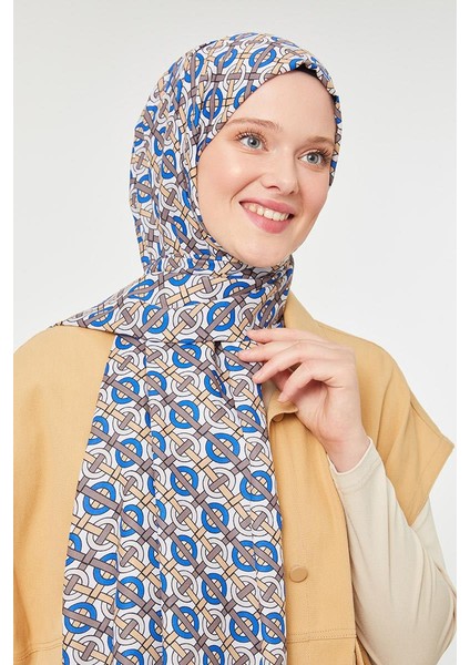 Saks Yuvarlak Desen Mono Krep Şal fiyatları