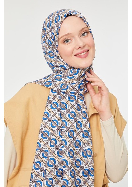 Saks Yuvarlak Desen Mono Krep Şal fırsatları