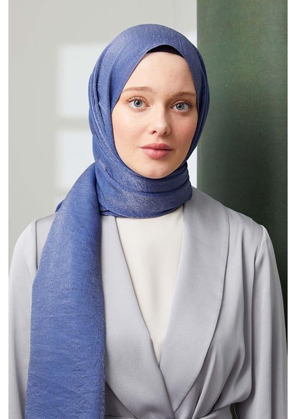 Kot Mavisi Pırıltı Şal