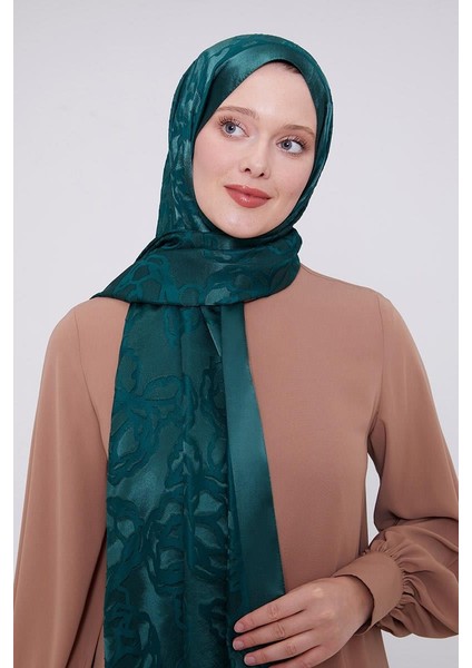 Zümrüt Gül Desen Deluxe Devore Şal