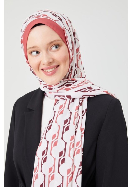 Şeftali Yuvarlak Desen Violet Medine İpeği Şal fiyatları