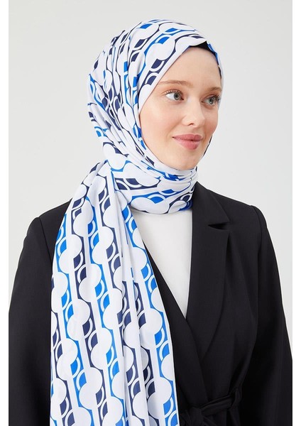 Saks Yuvarlak Desen Violet Medine İpeği Şal modelleri