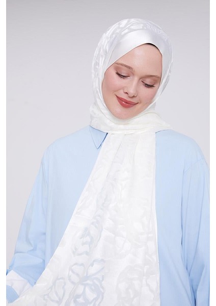 Ekru Gül Desen Deluxe Devore Şal fiyatları