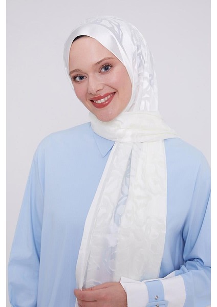 Ekru Gül Desen Deluxe Devore Şal modelleri