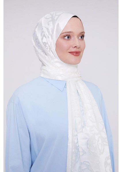 Ekru Gül Desen Deluxe Devore Şal fırsatları