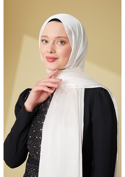 Beyaz Janjan Abiye Şal modelleri