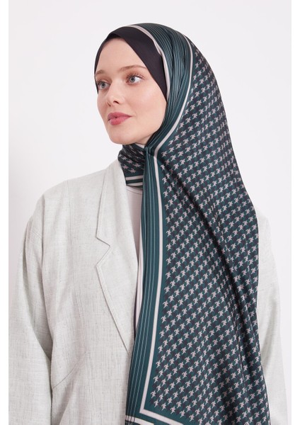 Siyah-Zümrüt Kazayağı Desen Brand Şal fiyatları