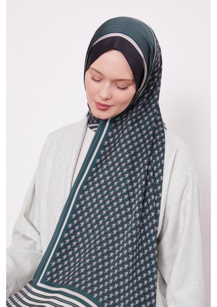 Siyah-Zümrüt Kazayağı Desen Brand Şal modelleri