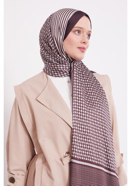 Acı Kahve Kazayağı Desen Brand Şal