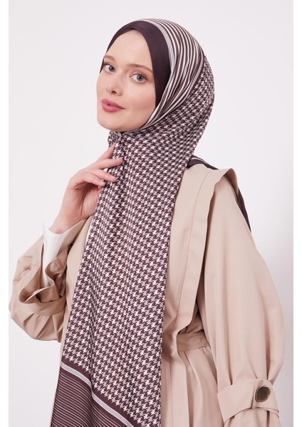 Acı Kahve Kazayağı Desen Brand Şal modelleri