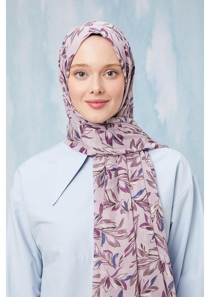 Gül Kurusu Yaprak Desen Cotton Şal