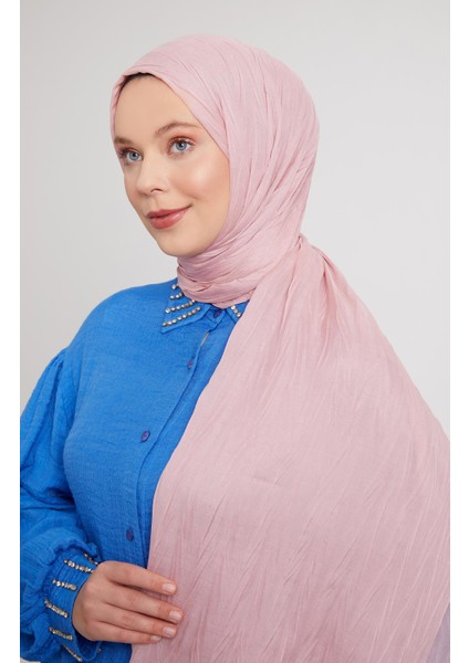 Pudra Pliseli Pamuklu Şal fiyatları