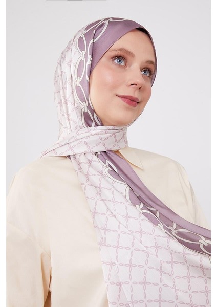 Menekşe Kare Zincir Desenli Brand Şal modelleri