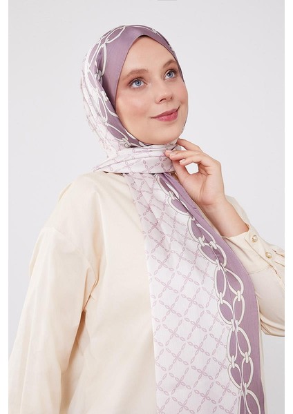 Menekşe Kare Zincir Desenli Brand Şal fırsatları