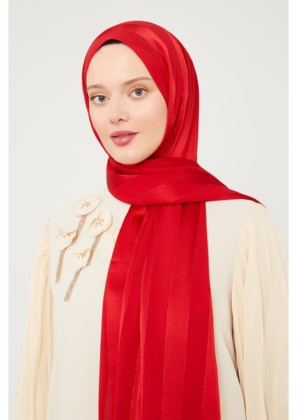 Kırmızı Sim Şeritli Tokyo Şal