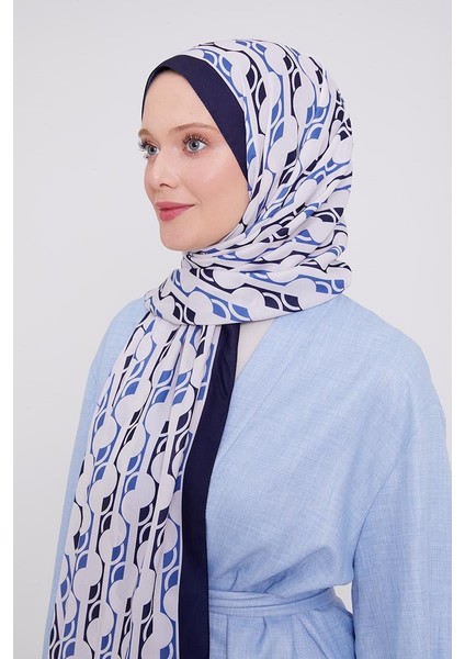 Lacivert Geometrik Desen Mono Şal fırsatları