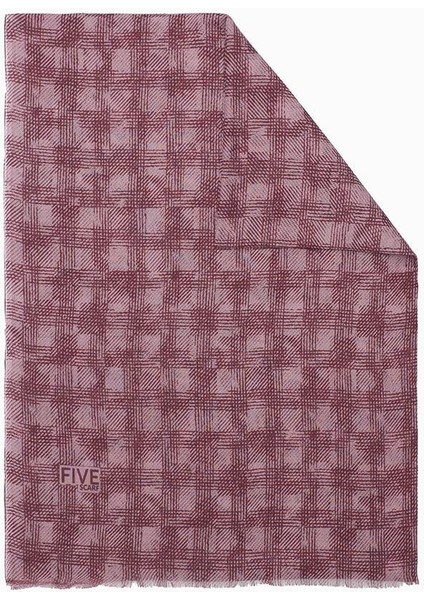 Fuşya Relax Ekose Desen Şal