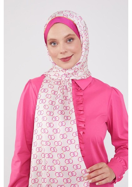 Fuşya Halka Desen Brand Şal