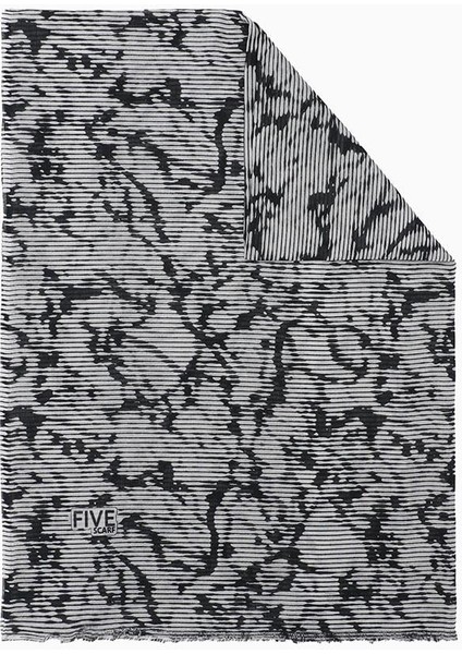 Siyah Relax Mermer Desen Şal