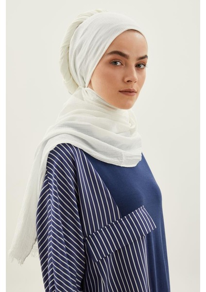 Krem Naturel Pamuk Şal