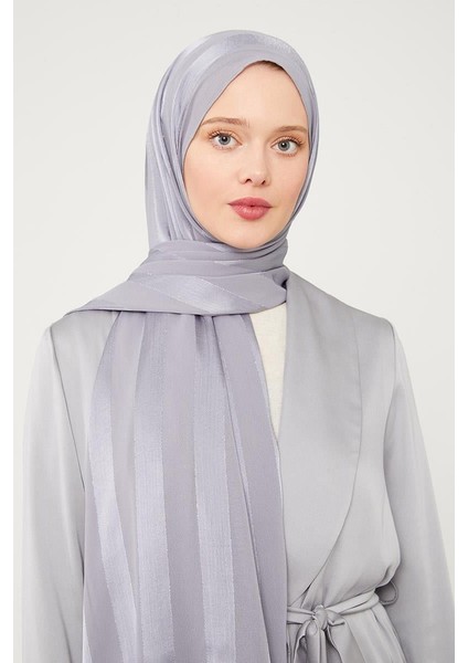 Gümüş Sim Şeritli Tokyo Şal