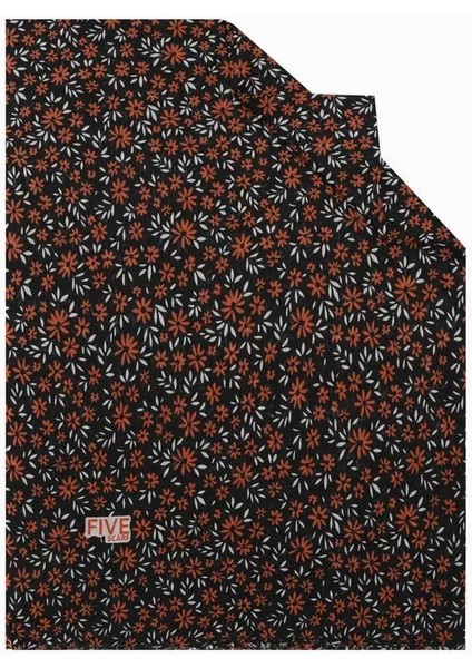 Turuncu Relax Minik Çiçek Şal