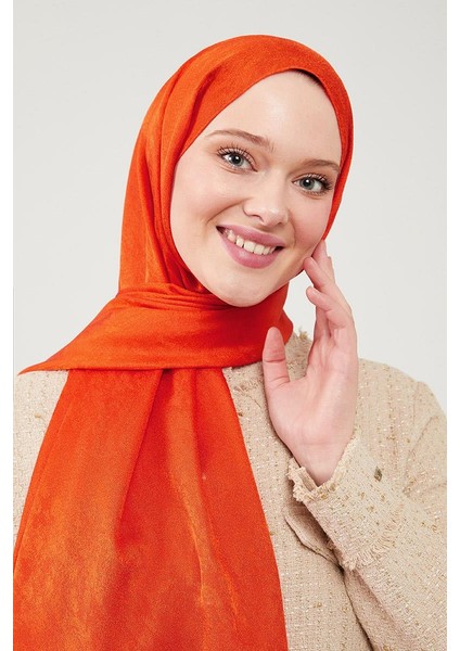 Turuncu Jakarlı Elegance Şal