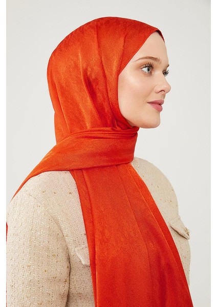 Turuncu Jakarlı Elegance Şal modelleri
