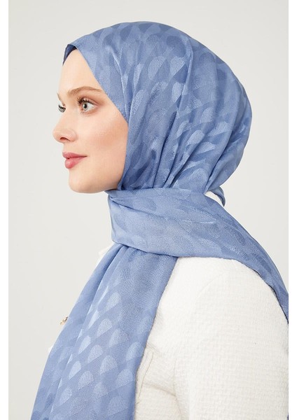 İndigo Ay Desen Jakarlı Elegance Şal modelleri