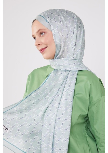 Su Yeşili Halka Desen Brand Şal