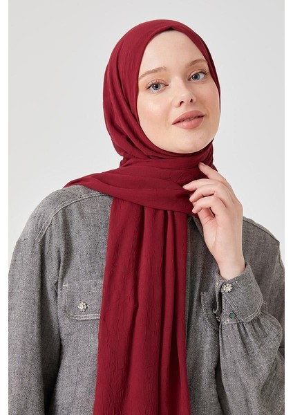 Bordo Frozen Şal