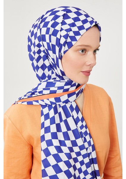 Saks Dama Desen Mono Krep Şal fırsatları