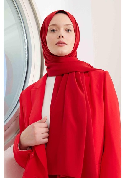 Kırmızı Medine İpeği Şal